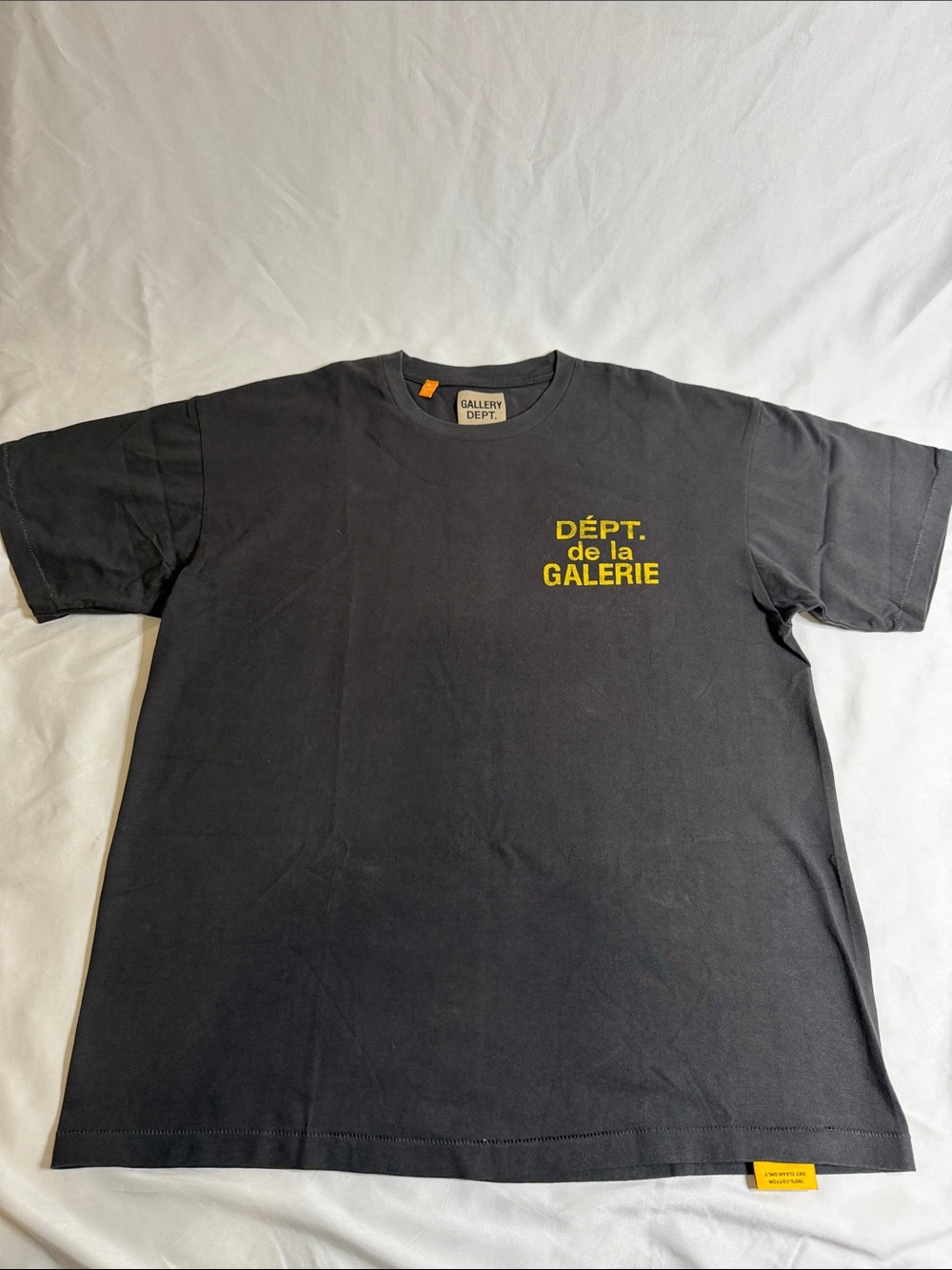 Gallery Dept Black Short-Sleeve Tee with Yellow Chest Print
